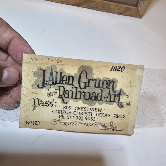 Vintage 1980 J. Allen Gruen Railroad Art Frisco Tx Shadowbox Clock Rare collecti - Picture 8 of 11